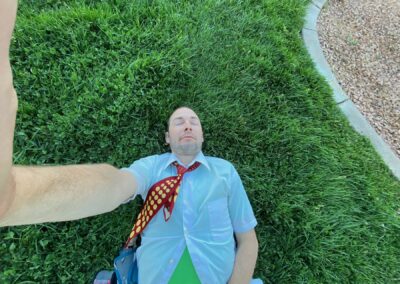 Catching 5 minutes of cool grass